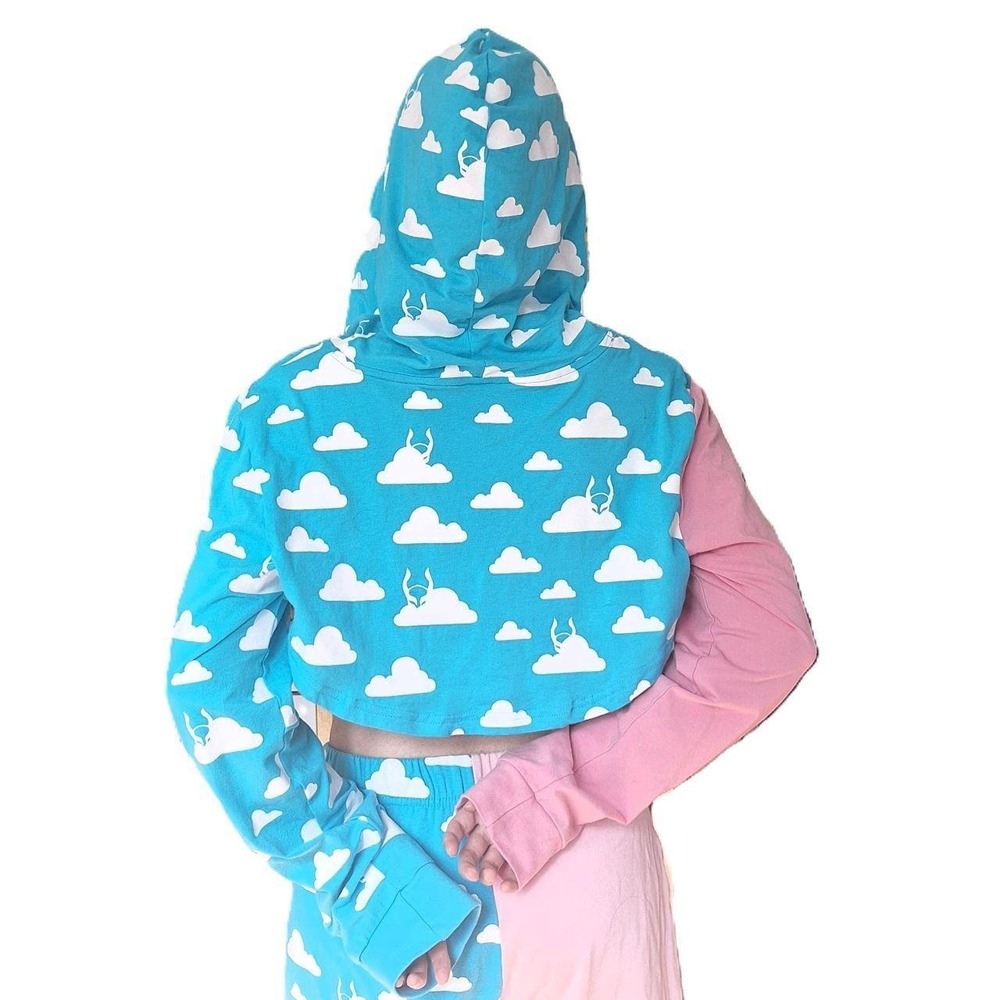 Cyberdog Cloud Plai Super Crop Hoodie